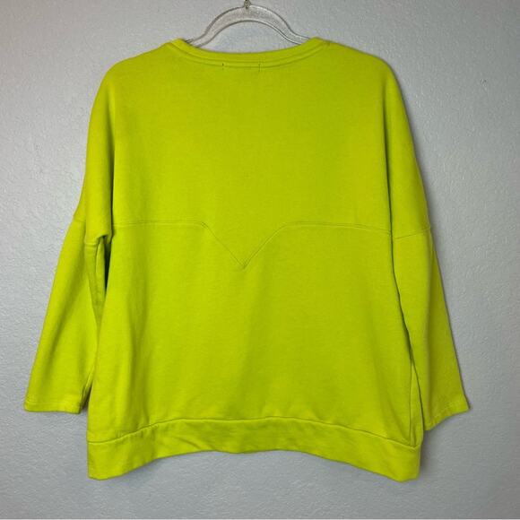 FOREVER 21 Neon Yellow/Green Crewneck Sweatshirt Size S - Picture 2 of 7